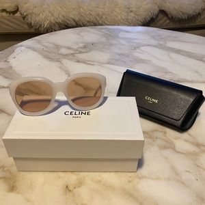 Celine Ivory Frame Sunglasses with Brown Lenses